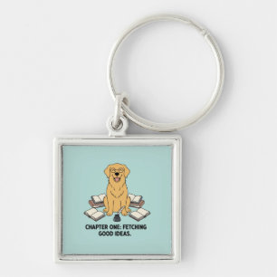 Opal Academische Hondenliefhebber Golden Retriever Sleutelhanger
