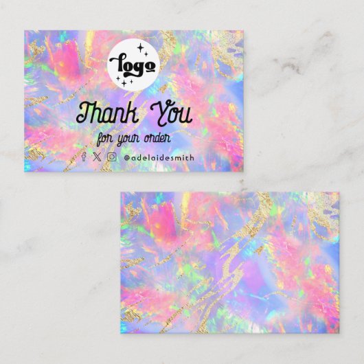 Opal Achtergrond Dank u kaart Visitekaartje (Voorkant / Achterkant)