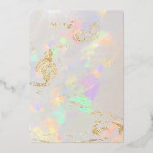 Opal achtergrond Doop Folie Uitnodiging (Achterkant)