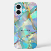 Opal-achtergrond en zwarte naam Case-Mate iPhone case (Achterkant)