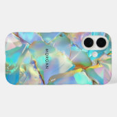 Opal-achtergrond en zwarte naam Case-Mate iPhone case (Achterkant (horizontaal))