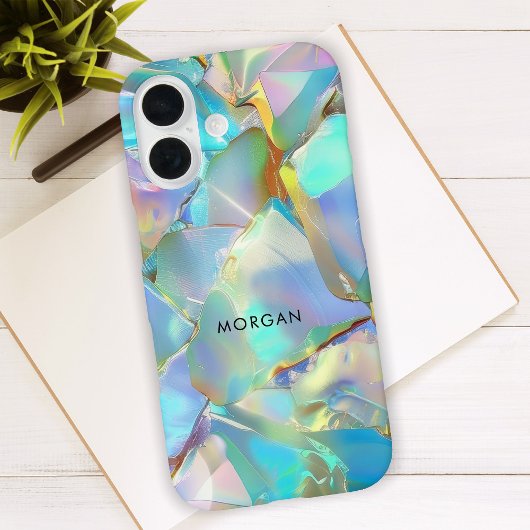 Opal-achtergrond en zwarte naam Case-Mate iPhone case