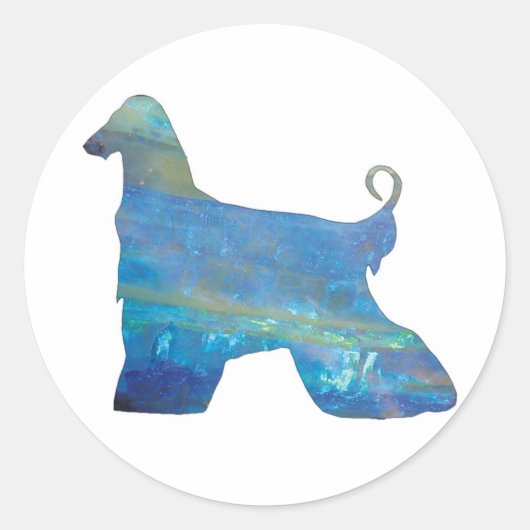 Opal Afghan Hound Stickers (Voorkant)