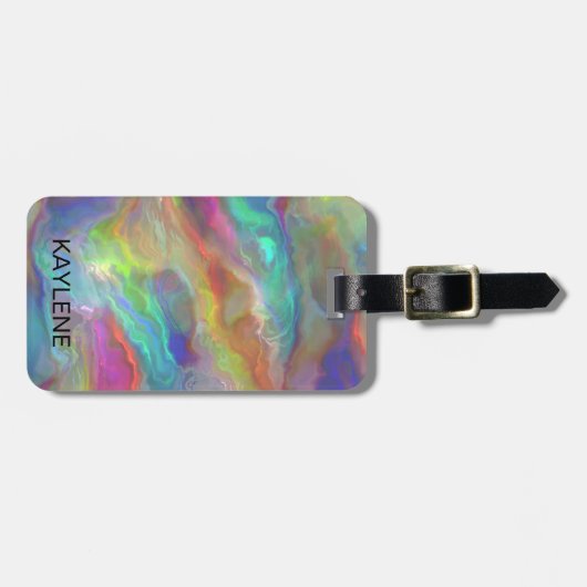 Opal Agaat gepersonaliseerd Bagagelabel (Voorkant horizontaal)