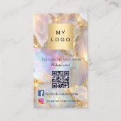 Opal agate stone logo foto Qr code social media Visitekaartje (Voorkant)