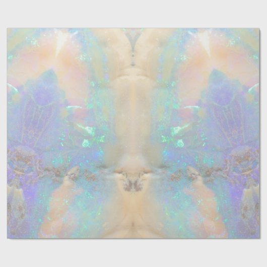 Opal Aquamarijn Blauw Kristal Kwarts Edelsteen Roc Cadeaupapier (Vlak)