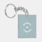 Opal Birthstone - Oktober Acryl Sleutelhanger (Voorkant Links)