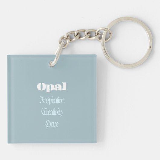 Opal Birthstone - Oktober Acryl Sleutelhanger (Achterkant)