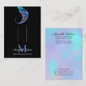Opal Black Monogram Stylist Hair Clips Display Visitekaartje (Voorkant / Achterkant)