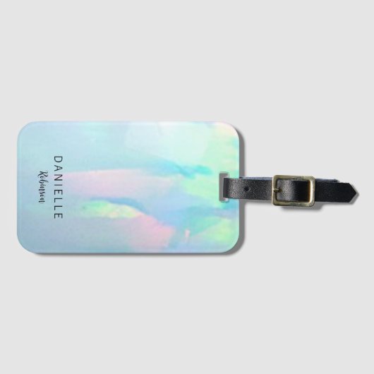 Opal Blue Blauwgroen Bagagelabel (Voorkant (horizontaal))