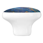 Opal Blue Gem Pattern Keramische Knop (Zijkant)