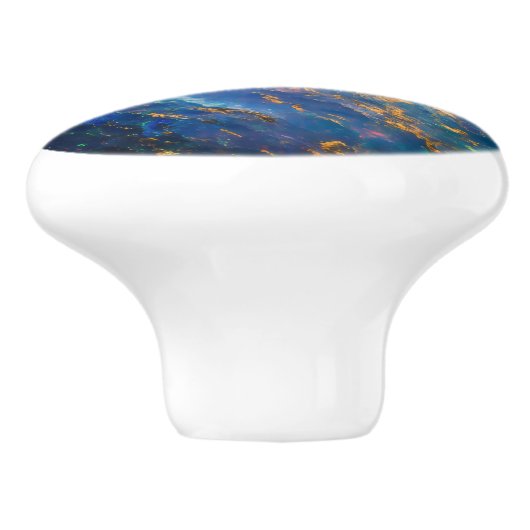 Opal Blue Gem Pattern Keramische Knop (Zijkant)