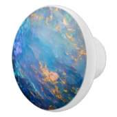 Opal Blue Gem Pattern Keramische Knop (Rechts)