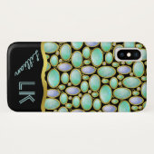 Opal Brooch Chain Monogram Patroon Case-Mate iPhone Case (Achterkant (horizontaal))