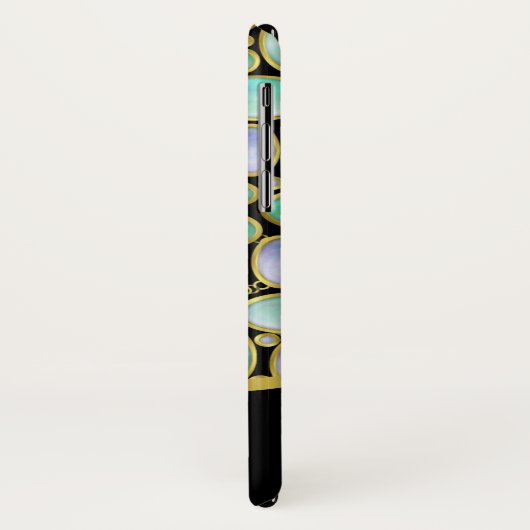 Opal Brooch Chain Monogram Patroon Case-Mate iPhone Case (Achterkant/links)