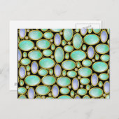 Opal Brooch Gem Gemstone Turquoise Pattern Briefkaart (Voorkant / Achterkant)