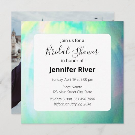 Opal Chic Elegant Modern Kaart (Voorkant / Achterkant)