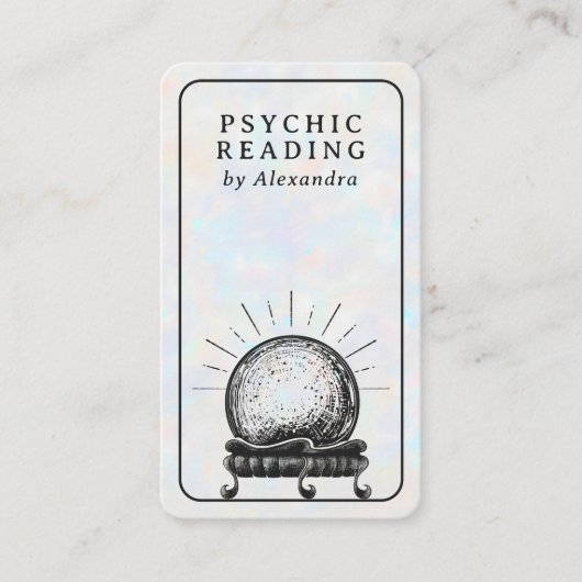Opal Crystal Ball Psychische Medium QR-code Visitekaartje (Voorkant)