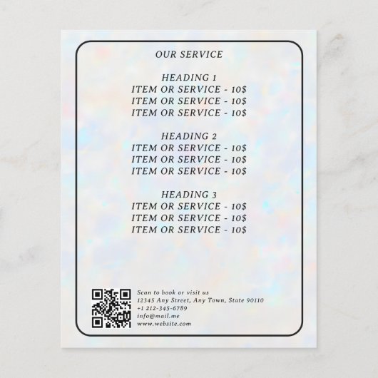 Opal Crystal Ball Psychische Medium Tarot Reader Flyer (Achterkant)