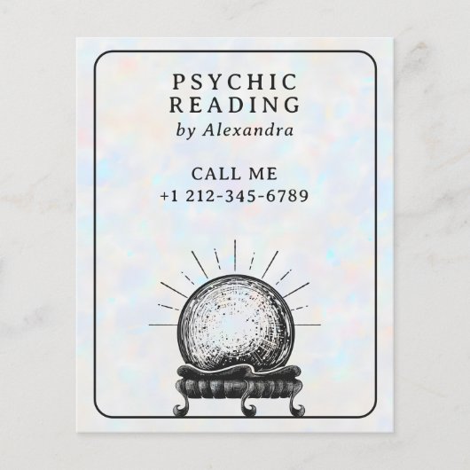 Opal Crystal Ball Psychische Medium Tarot Reader Flyer (Voorkant)