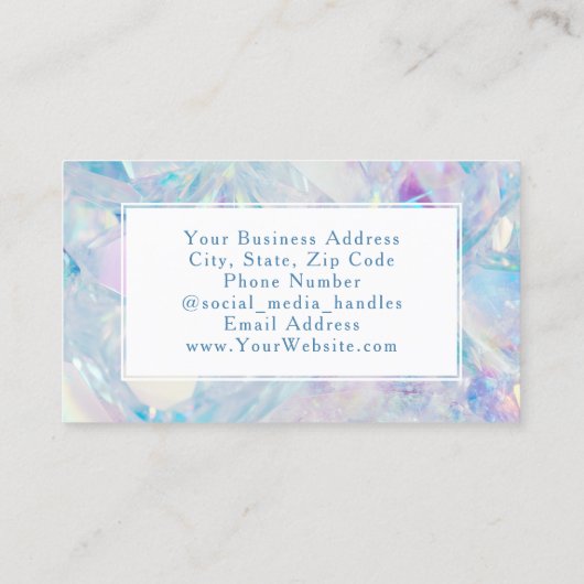 Opal Crystal Elegant Elegante Mode Moderne Vrouwen Visitekaartje (Achterkant)