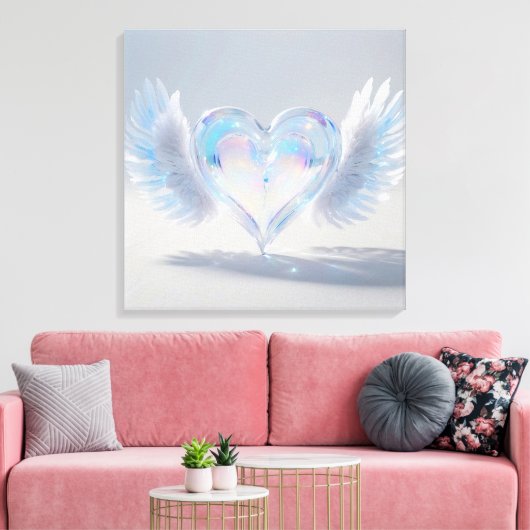 *~* Opal Crystal Heart Angel Wings AP78 Canvas Afdruk (Insitu (Woonkamer))
