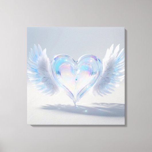 *~* Opal Crystal Heart Angel Wings AP78 Canvas Afdruk (Voorkant)