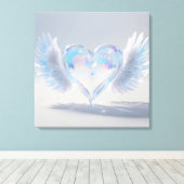 *~* Opal Crystal Heart Angel Wings AP78 Canvas Afdruk (Insitu (Houten vloer))