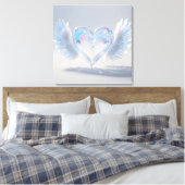 *~* Opal Crystal Heart Angel Wings AP78 Canvas Afdruk (Insitu (Slaapkamer))