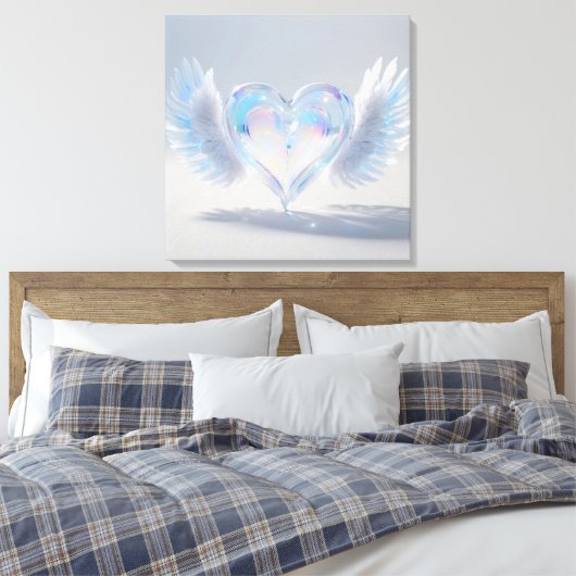 *~* Opal Crystal Heart Angel Wings AP78 Canvas Afdruk (Insitu (Slaapkamer))