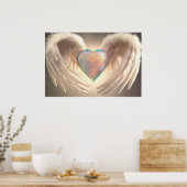 *~*~ Opal Crystal Heart Angel Wings AP78 Poster (Keuken)