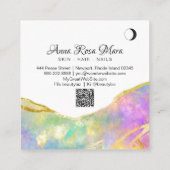 *~* Opal Crystal Woman Gold Glutter QR Vierkante Visitekaartje (Achterkant)