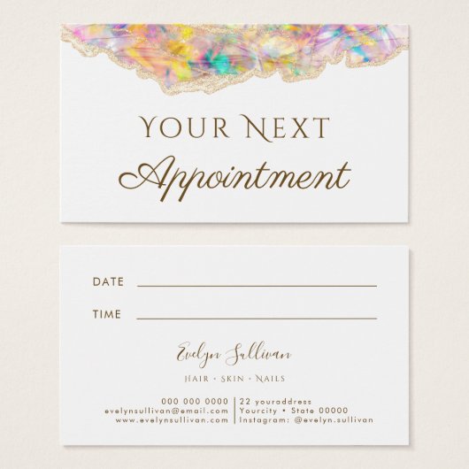 Opal Design Appointkaart Visitekaartje (Voorkant /achterkant)