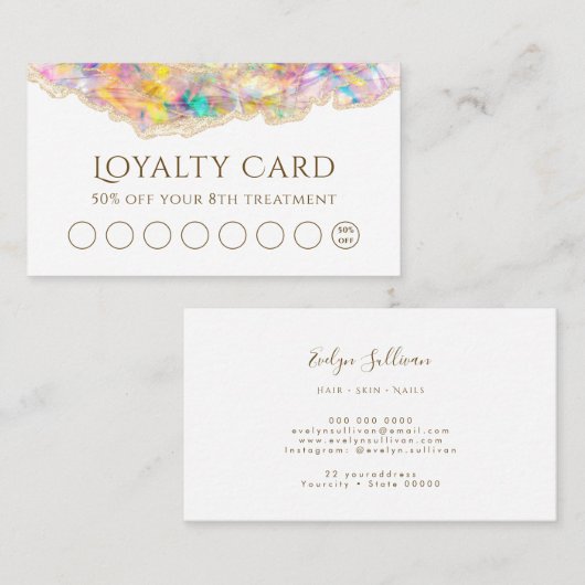 opal design loyality card visitekaartje (Voorkant / Achterkant)