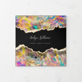 Opal Design on Black Trifold Brochure Drieluik Kaart (Cover)