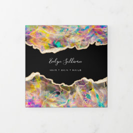 Opal Design on Black Trifold Brochure Drieluik Kaart