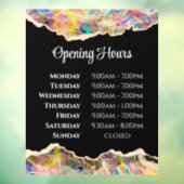 Opal Design op Zwart Openingstijden Ramensticker Raamsticker (Vel 3)