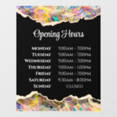 Opal Design op Zwart Openingstijden Ramensticker Raamsticker (Vel)