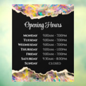 Opal Design op Zwarte Openingstijden Ramensticker Raamsticker (Vel 3)