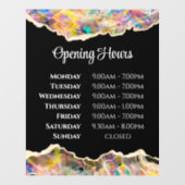 Opal Design op Zwarte Openingstijden Ramensticker Raamsticker (Vel)