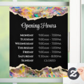 Opal Design op Zwarte Openingstijden Ramensticker Raamsticker (Huis)