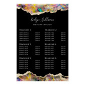Opal Design op zwarte prijslijst Glossy Perfect Poster (Voorkant)