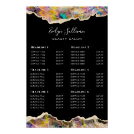 Opal Design op zwarte prijslijst Glossy Perfect Poster