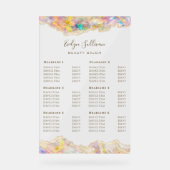 Opal Design prijslijst Acryl Bord (Voorkant)