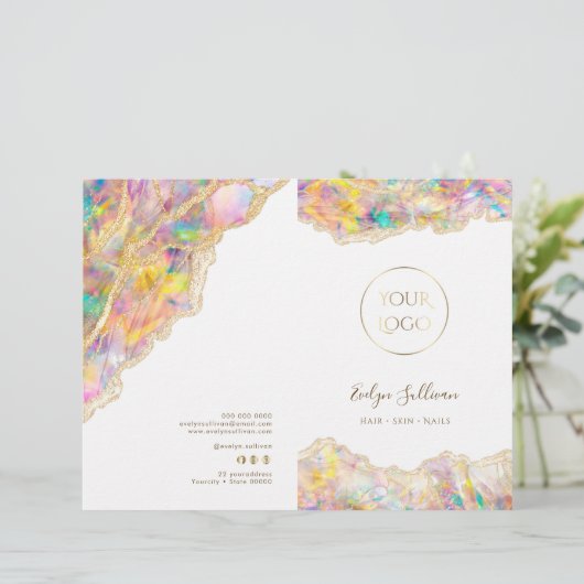 Opal design service menu brochure (Staand voorkant)