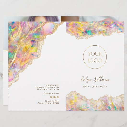 Opal design service menu brochure (Voorkant / Achterkant)