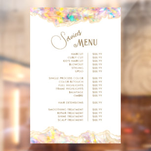 Opal Design Services Menu Raamsticker
