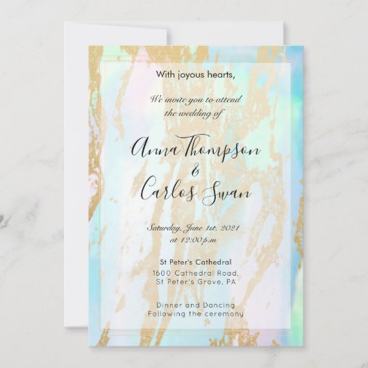 Opal Edelsteen elegant modern met gouden details I Kaart (Voorkant)