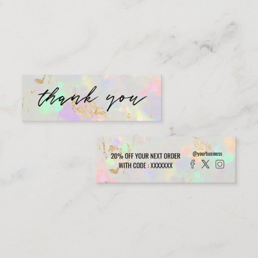 Opal Edelsteen kortingskaart Mini Visitekaartje (Voorkant / Achterkant)