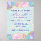 Opal edelsteen pastel bedrijfsopening poster (Voorkant)